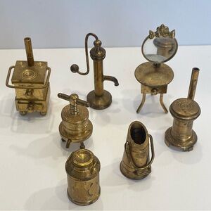 Miniature Vintage Brass Items - Household